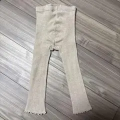ユニクロ　リブニットレギンス　メロウ　100cm ベージュ