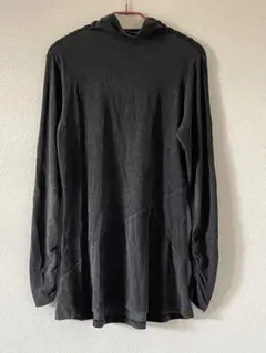 チャコールグレー ハイネック長袖チュニック