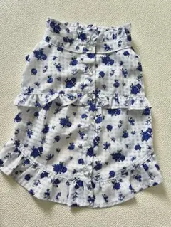 カリーナ⭐︎花柄ワンピース　バラプリントレース　ブルーのサムネイル