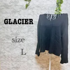 【l51】【GLACIER】　オフショルダー 黒　ニットセーター 【L】