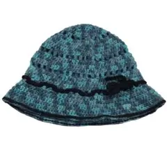 クロシェハット ニット帽 ハンドメイド 手編み 鍵編み クラッシャーハット