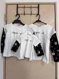 アニエスベー リンクコーデ ロンＴ 重ね着風