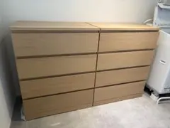 IKEA マルム　木製チェスト 4段 2台セット