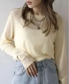 【新品】(パY)BONJOUR SAGAN パワーネットクルーネックプルオーバー