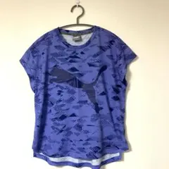 PUMA プーマ 総柄 半袖 Tシャツ パープルのサムネイル