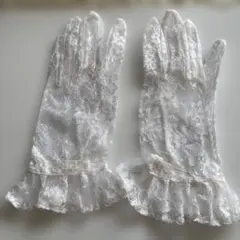 ホワイト レース ウェディンググローブ 約22cm