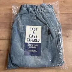 【新品】ブランシェス　イージーロングパンツ　デニム　テーパード　ブルー　150㌢