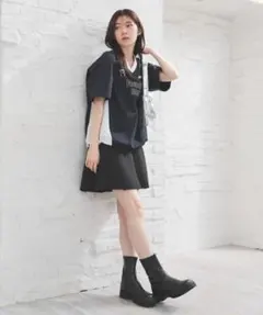 ミニプリーツスカート ブラック