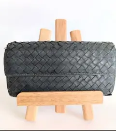 BOTTEGA VENETA ▲ジャンク品▲イントレチャート 長財布 ブラック