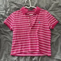 【美品】RALPH LAUREN SPORT ボーダー ポロシャツ ピンクのサムネイル