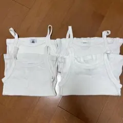プチバトー　ホワイトキャミソールベビー肌着 4枚セット