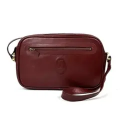 【美品】カルティエ　マストライン　マストドゥ　ショルダーバッグ　レザー　赤系