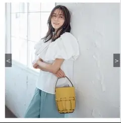 [THREE SQUARE] スリースクエア　ホイップ衿ブラウス　ホワイト