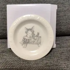 非売品★わちふぃーるど猫のダヤン　小皿　醤油皿　旅　ノベルティ　原画展限定品のサムネイル