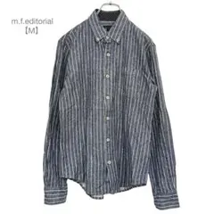 m.f.editorial/長袖シャツ/ストライプ/春/綿100%/M/ネイビー