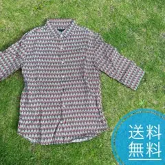 【送料無料❗️ 個性派珍柄‼️】フラガール柄 七部シャツ 古着 M〜Lのサムネイル
