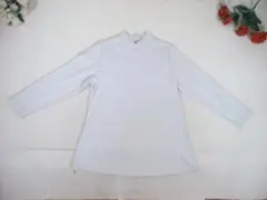 96343 里麻　ハイネック長袖カットソー　ライトグレー　M