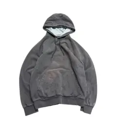 RUSSELL ラグランパーカー　無地　フェード　古着　ブラック　XL 7Aa