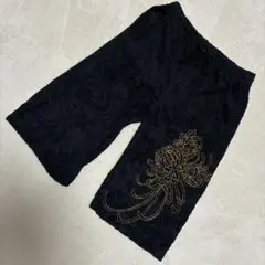 【豪華金糸刺繍】絡繰魂 からくりたましい 和柄 ジャガード ハーフパンツ M 黒のサムネイル