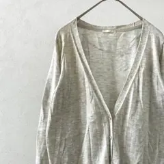 GU カーディガン ニット 長袖 Ｖネック 無地 シンプル 羽織り 薄手