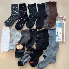 最終価格レディースソックス19点セット新品膝下ストッキング含22.5〜24.5㎝