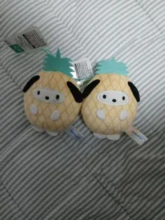 サンリオキャラクターズフルーツ着ぐるみマスコットパイン　ポチャッコ2点セット