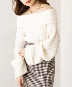 オフショルニットトップス