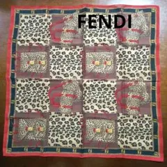 FENDI ヒョウ柄 バッグモチーフ 大判ハンカチ&スカーフ