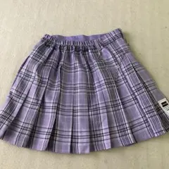 Lovetoxic チェック柄プリーツスカート パープル S(140)
