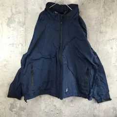 B101古着　ジャケット　ナイロンジャケット　ラグラン　紺　90s Y2K