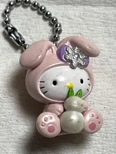 雪だるま　パーツ　ハローキティ　平成レトロ　サンリオ　キーホルダー　根付け レア 希少 サンリオ ハローキティ 冬 雪だるま ストラップ