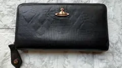 Vivienne Westwood 長財布 ブラック エンボス加工