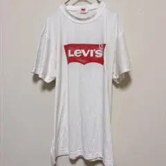 リーバイス【L】ロゴ プリント Ｔシャツ クルーネック 半袖 白 綿 お出かけのサムネイル
