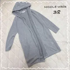 【ニコルホワイト】　カーディガン　羽織もの　フーディー　グレー　(38)