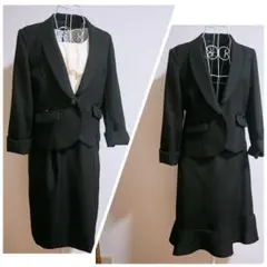 15号 ブラック セレモニースーツ 3点セット ジャケット ワンピース スカート
