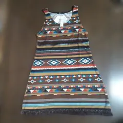 【新品】OLIVE des OLIVE 幾何学模様ノースリーブチュニック