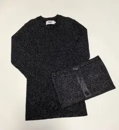 アズールバイマウジー ラメリブニットトップス＆ラメニットビスチェ セット