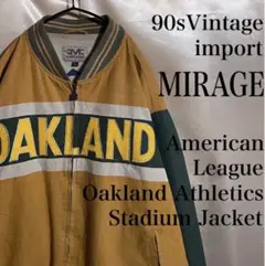 レア インポート 90s 古着 スタジャン MLB アスレチックス y2kメンズ