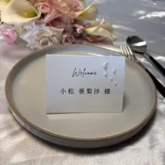 【1枚40円〜】席札　ペーパーアイテム　結婚式　パール席札　リボン席札