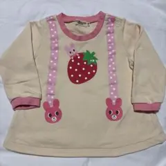 ホットビスケッツ サスペンダー風 いちご トレーナー 90