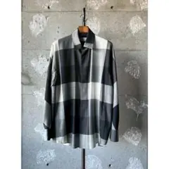 OVERCOAT ウールシャツ ブラック チェック　M2のサムネイル