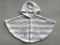 ジェラートピケ　フード付きベビーポンチョ