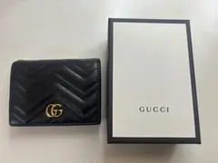極美品！ GUCCI グッチ ブラック レザー 折り財布 箱付き 204aa - メルカリ