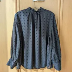 シアートップス　シースルーブラウス　ドット柄　水玉柄　長袖　GreenParks