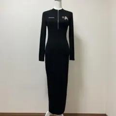 WORLD wide FAMOUS ロングワンピース 刺繍　ブラック　春