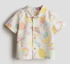 新品未使用＊H＆Mベビー服Summer!!柄100%コットン半袖シャツ70cm