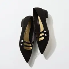 Le Talon ルタロン パール ダブルストラップ ポインテッドトゥパンプス