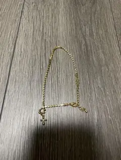 ゴールド チェーン アンクレット クロスチャーム