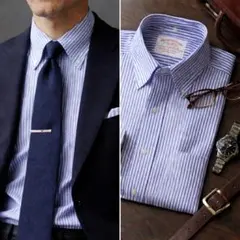 美品 ブルックスブラザーズ MADISON ブロード ストライプ 16.5 XL