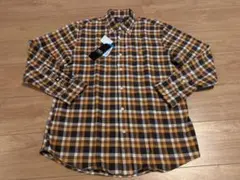 POLO　メンズ　シャツ　長袖　チェック柄　L　ブラウン　オレンジ　新品のサムネイル